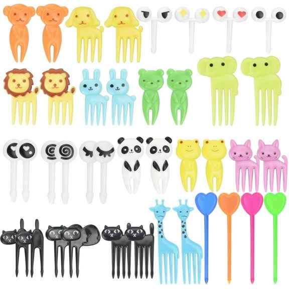 Food Picks for Kids, 50PCS Kids Food Picks, Animal Toddler Food Picks, Reusable Kids Lunch Accessories for Bento Box, Cute Kids Toothpicks For Lunch Picks, Fun Fruit Picks Forks