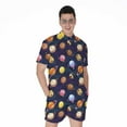 thumbnail image 1 of Food Planets Pattern Short Sleeve Men'S Rompers, Food Lover Casual Summer Jumpsuits Outfit, 1 of 4
