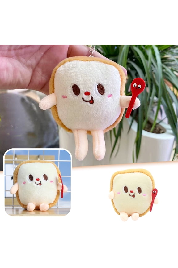 Food Plush Keychain Set Cute Hamburger Hot Dog French Fries Stuffed Toy Party Decor