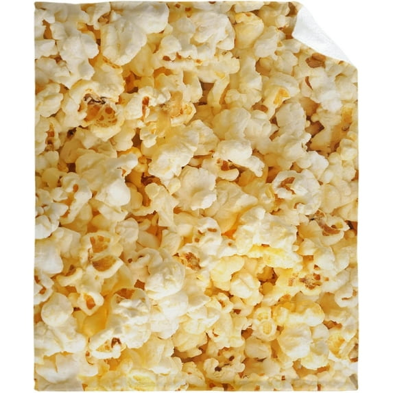Food Popcorn Blanket Cozy Soft Lightweight Flannel Throw Blanket for Bed Sofa Travel All Season 50" x 60"