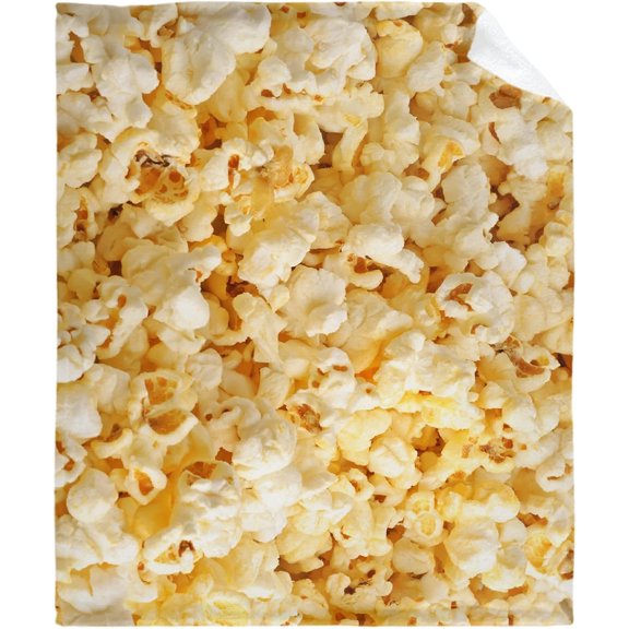 Food Popcorn Blanket Cozy Soft Lightweight Flannel Throw Blanket for Bed Sofa Travel All Season Pets 40"x30"
