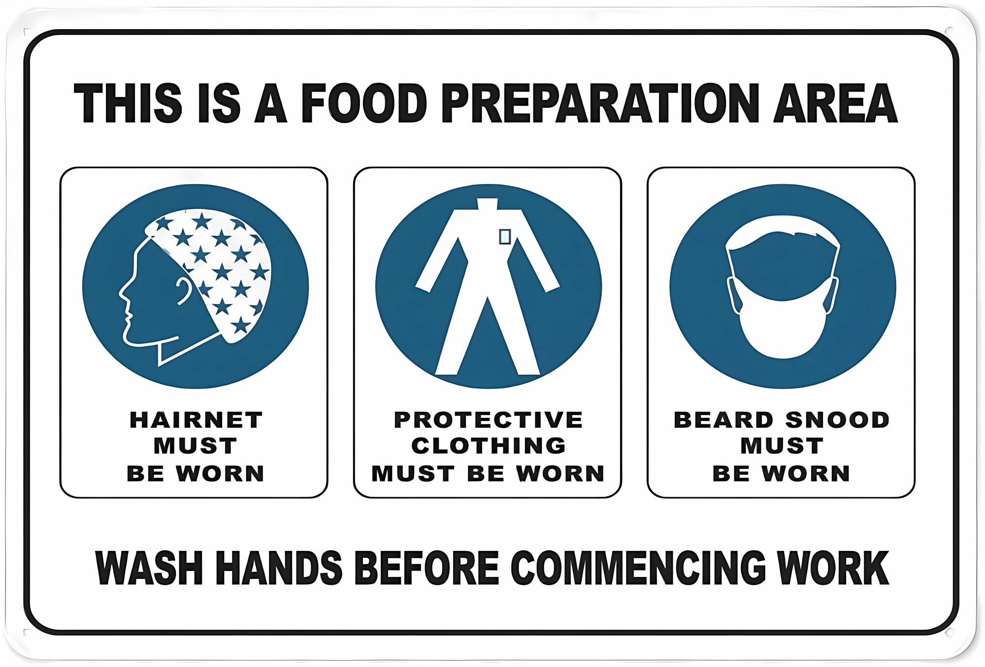 Table Prep. Sign Food Preparation PPE Sign, 8
