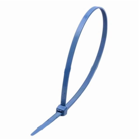 Food Processing Metal Detectable Nylon 66 Cable Tie with Metal Impregnation, 100x2.5mm, Blue, Pack of 100