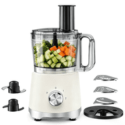 Food Processor 10.5 Cup, Vegetable Choppers with Slicing Shredding Chopping Kneading, Dishwasher Safe, Food Grinder, Stainless Steel Blades, for Smoothie Fruit 