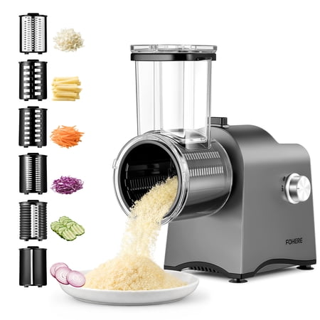 Electric Cheese Grater, Salad Maker With 6 Different Shapes of Blades, 300W DC Motor, Electric Salad Machine for Cheeses, Fruits, Vegetables