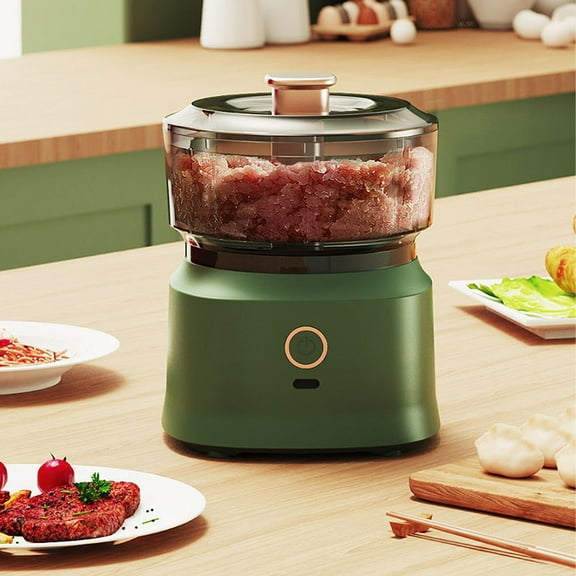 Food Processor, Garlic Chopper, 350ml Electric Mini Meat Grinder,25W USB Rechargeable Vegetable Chopper, Small Electric Food Processor (Green)