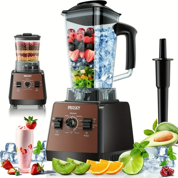 Food Processor Professional Blender, Smoothies Blender, Max.2400W Sorbet Blender And Grinder Combo 25000RPM Powerful Blenders Kitchen 68oz 2 Containers Countertop Blenders Ice, Grinding