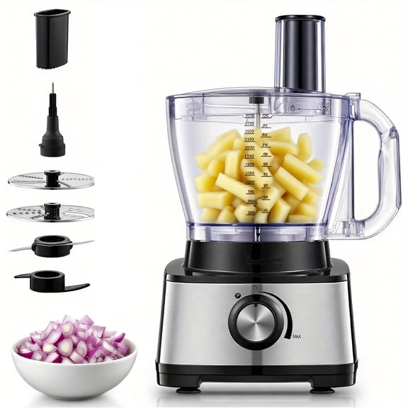 Food Processor, Stack & Snap Food Processor And Vegetable Chopper, BPA Free, Stainless Steel Blades, 14 Cup Bowl