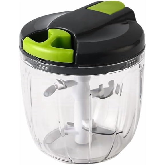 Food Processor Vegetable Chopper Manual, Portable Hand Pull String Garlic Mincer Onion Cutter for Veggies, Ginger, Fruits, Nuts Kitchen Cooking, Herbs, etc., 900ml, Kitchen Cooking Tool