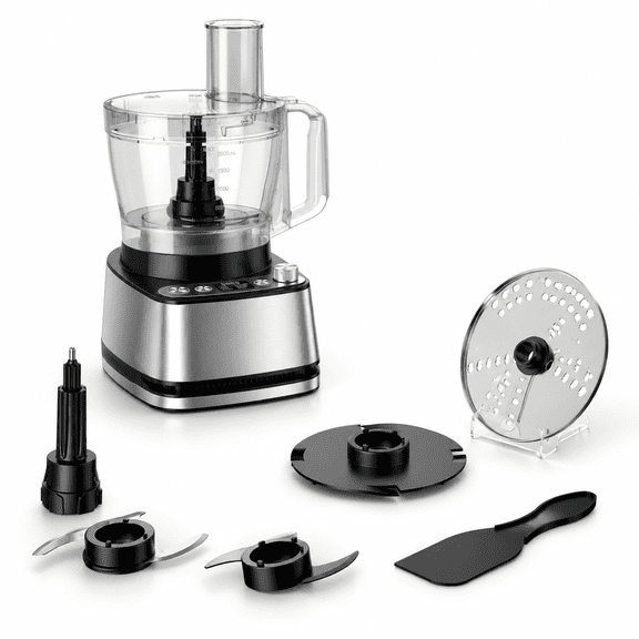 Food Processor with 1000W, 12-Cup Bowl, 4 Preset Programs & Pulse Function