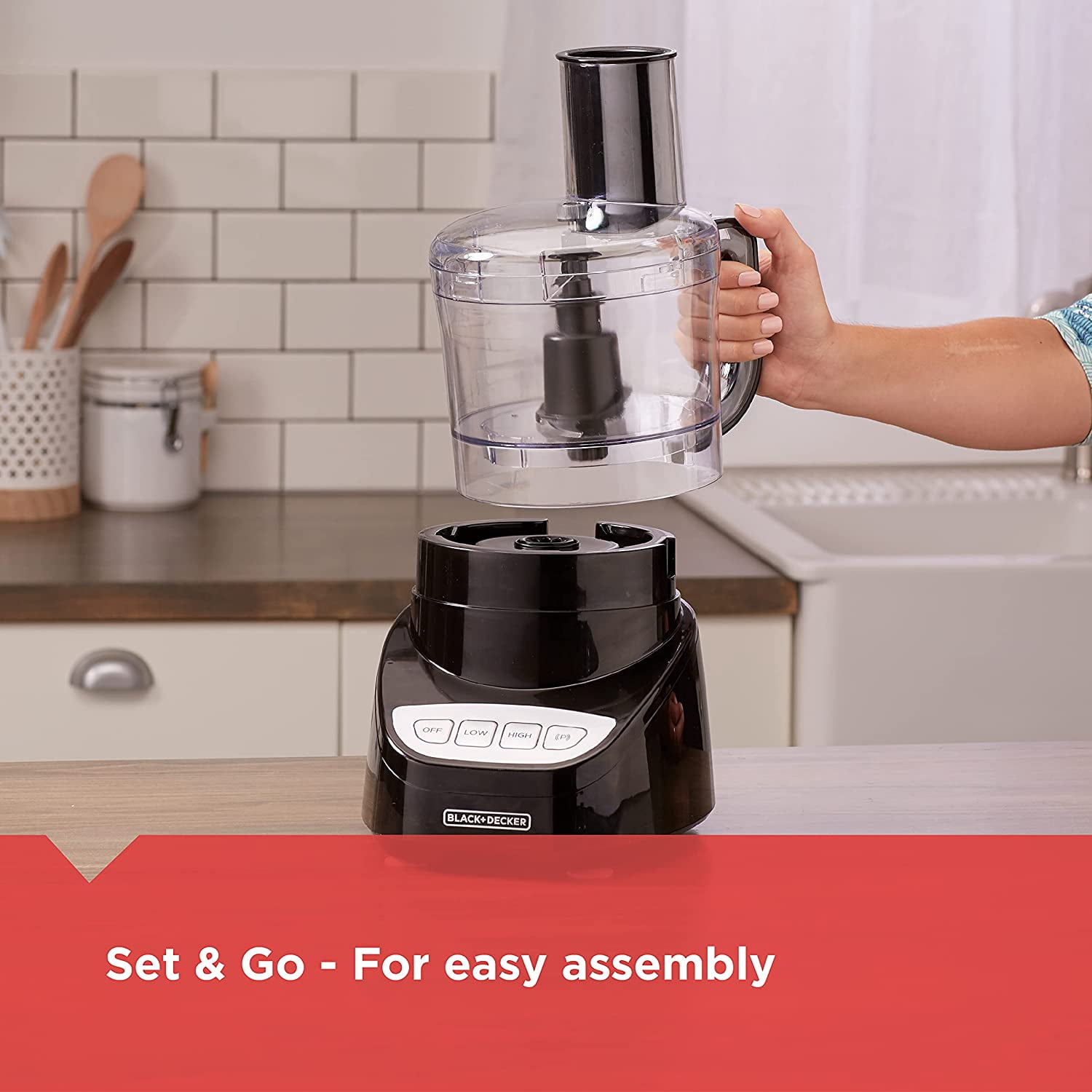8-Cup Food Processor with Easy Assembly and Stainless Steel Blade for Chopping and Slicing