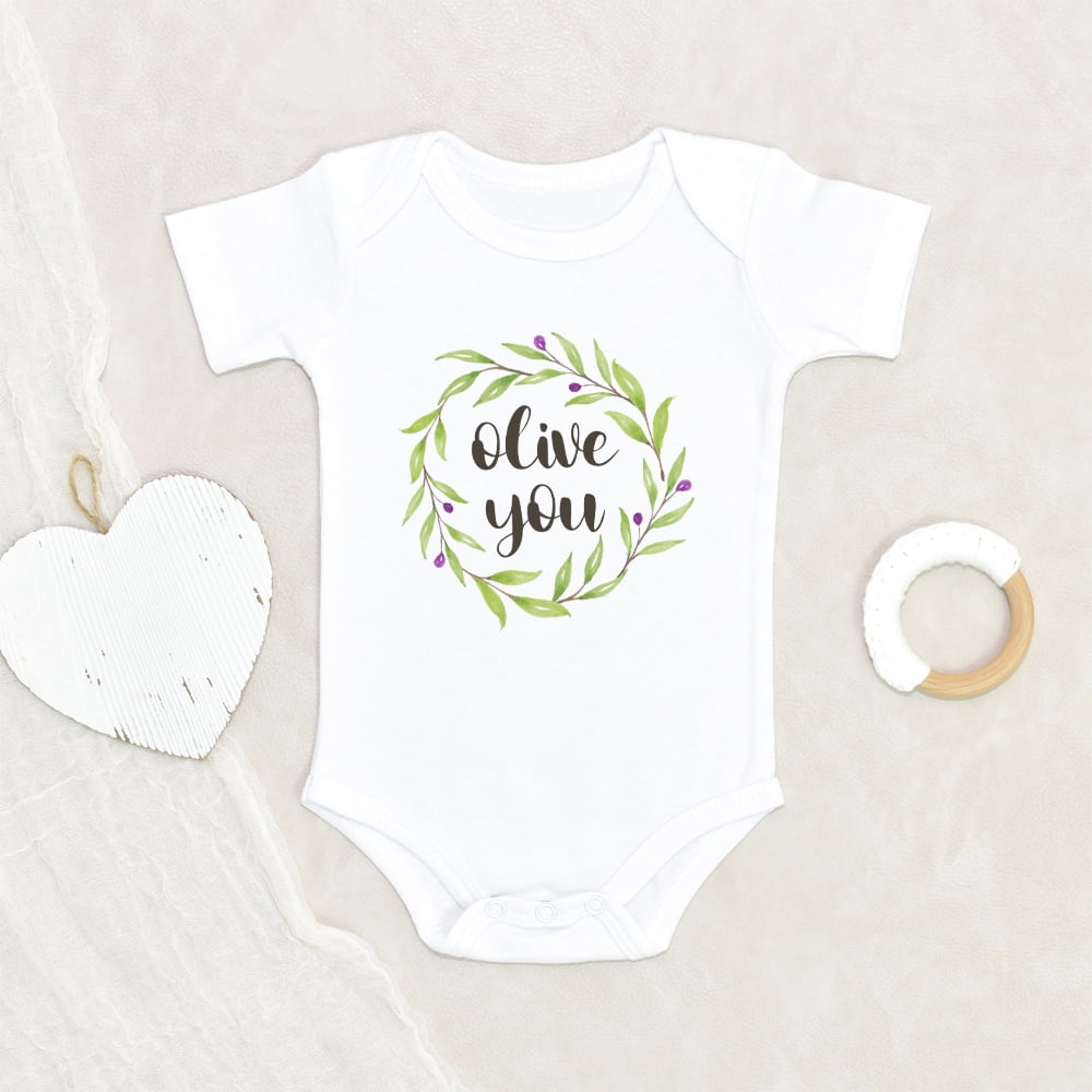 Food Pun Clothes Olives Baby Clothes Cute Baby Clothes Loved Baby