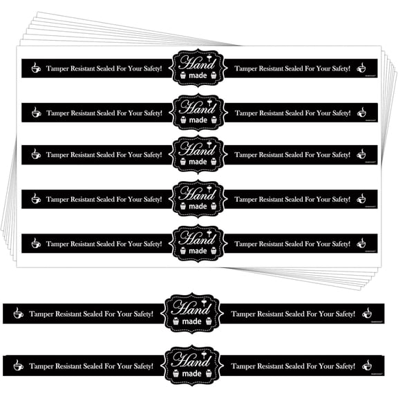 Food Retail Package Seal Stickers Tamper Evident Lids Stickers Proof Labels for Freshness Handmade Crafted Baking