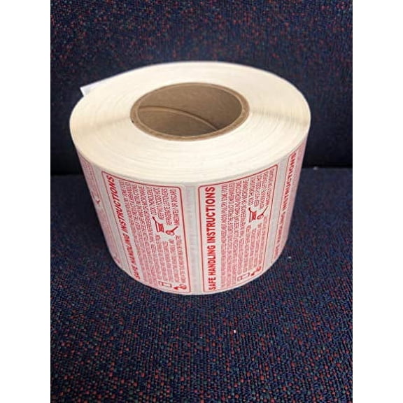 Food Safe Handling Instructions Label Roll, 1000 Labels. 2.25" x 1.125" Made in USA (16 Rolls)