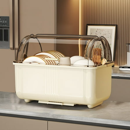 Food-Safe Plastic Storage Box For Kitchen Cutlery Organization Space-Saving Kitchen Utensil Holder With Lid