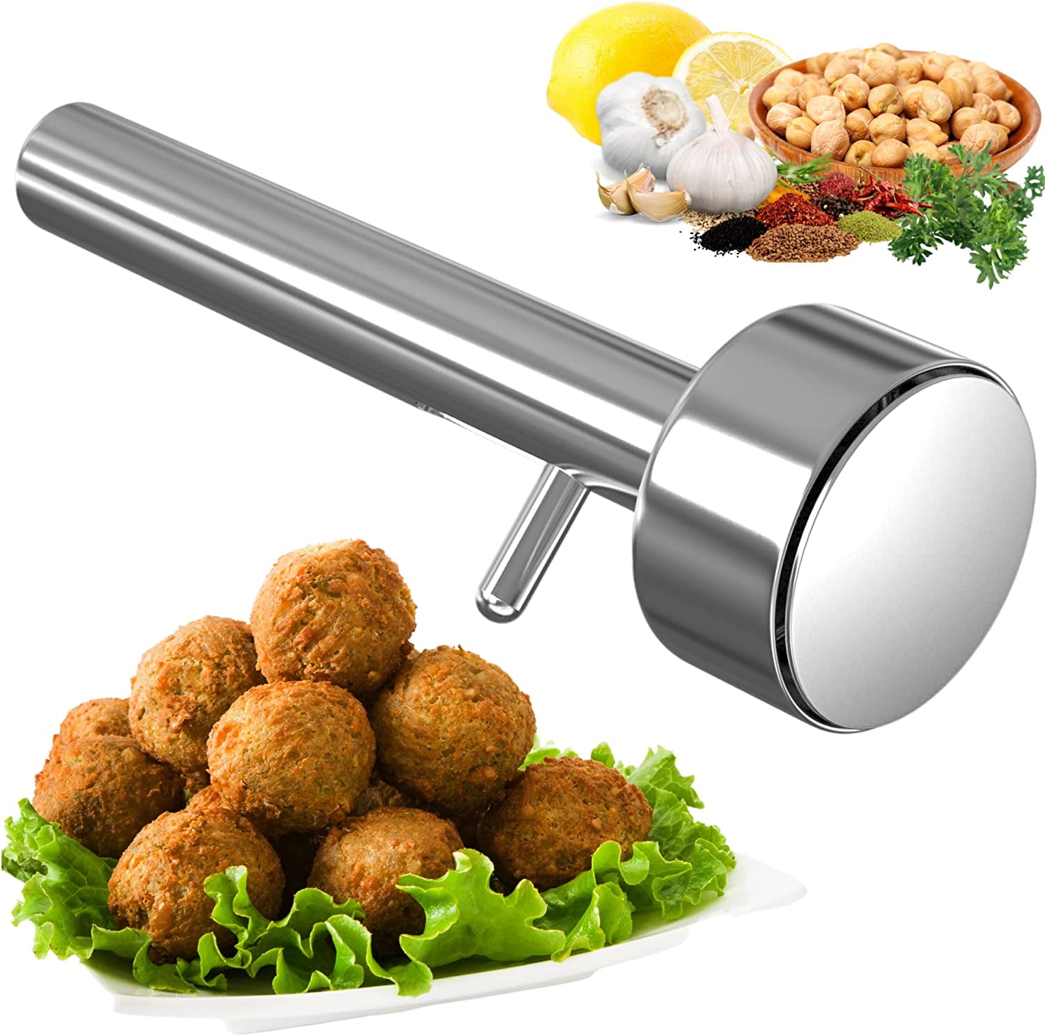 FoodSafe StainlessSteel Falafel and Meatball Maker Scoop NonSticky