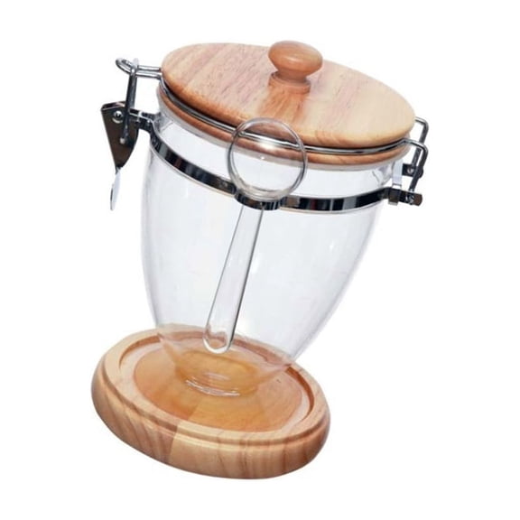 Food Saver Container For Kitchen Acrylic Wood Sealed Spoon