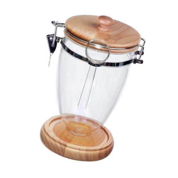 Food Saver Container For Kitchen Acrylic Wood Sealed Spoon