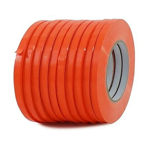 Food Saver UPVC Tape Orange - 3/8 x 180 yds. (Pack of 10) Bag Sealing Tape for Wrapping, Packaging, and Airtight Food Storage