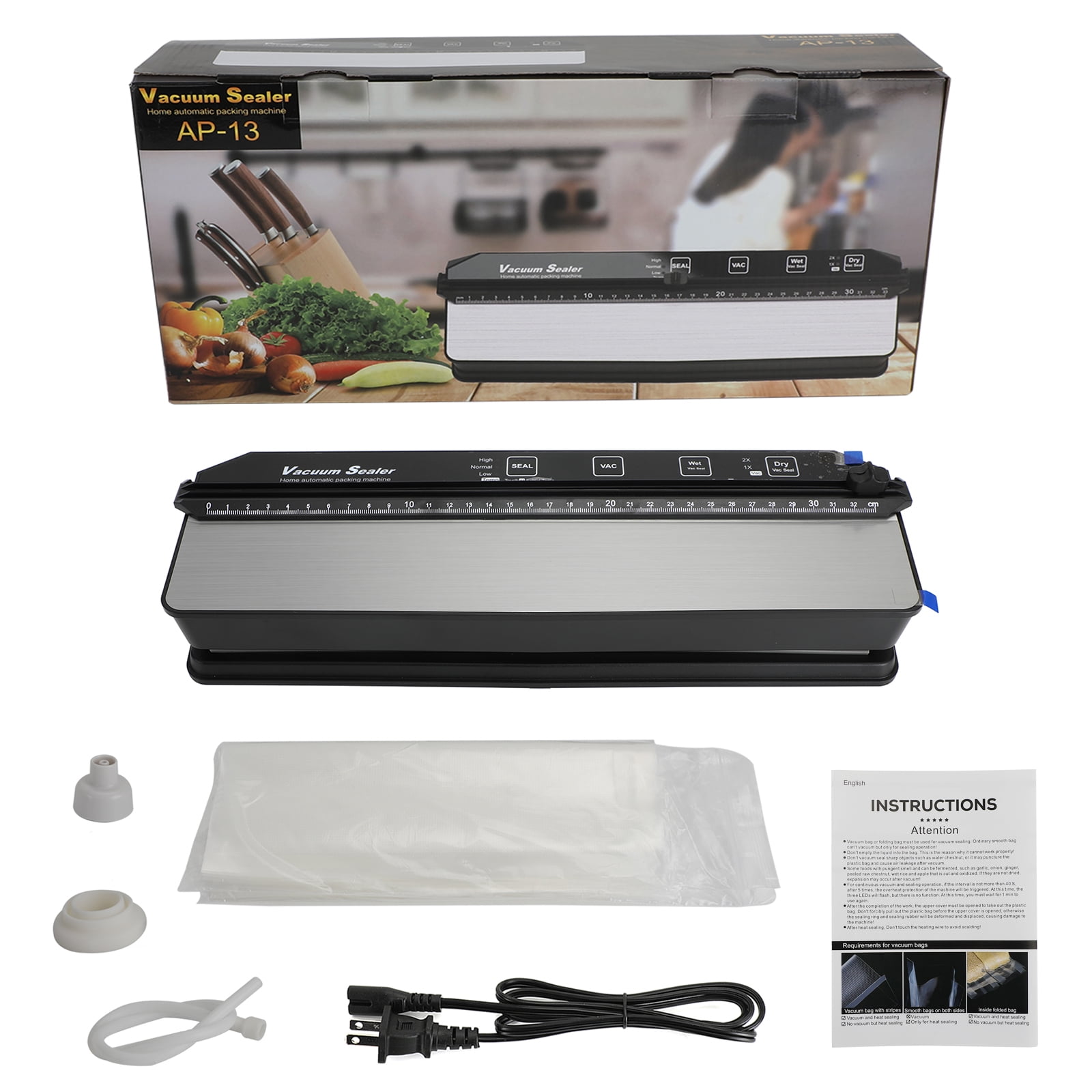 TOPTENG Food Saver Vacuum Sealer Seal A Meal Machine Save Food Sealing