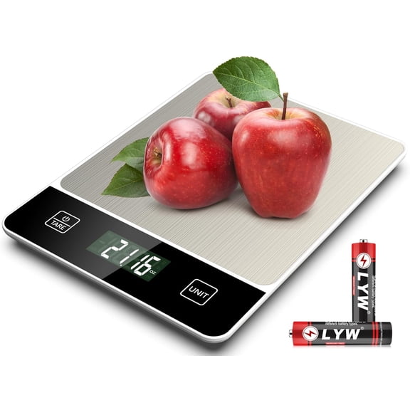 Food Scale, 22lb/10kg Digital Kitchen Scale Weight Grams and Oz for Baking Cooking Coffee Meal Prep Package Postage, 6 Units with Tare Function, 1g/0.04oz Precise Graduation (White)