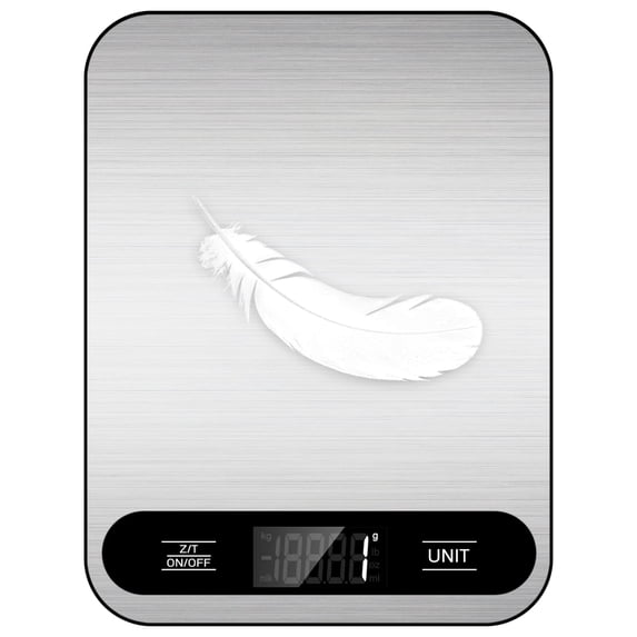 Food Scale, 22lb Digital Kitchen Scale Weight Grams and Ounces for Baking Cooking and Meal Prep, Stainless steel materials & LCD display, 6 Units with Tare Function(Battery not included)