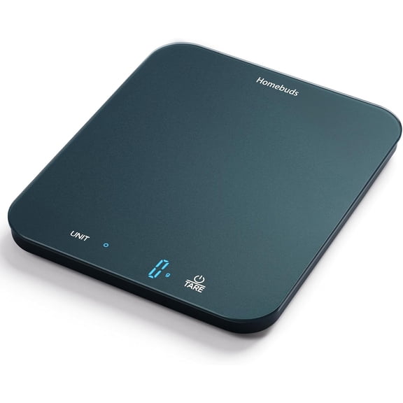 Food Scale, 33lb/15kg Digital Kitchen Scale, Weight Grams and Ounces in 1g/0.1oz Precision for Baking and Cooking, LED Display, 3*AAA Batteries Included, Tempered Glass, Blue