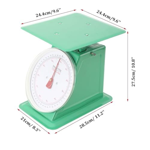 Food Scale 50 Kg/110 Lbs Heavy Duty Scale Large-Capacity Commercial Scales Shatterproof Mirror Steel Body Kilogram Pound Dual-Unit Mechanical Scales for Restaurant Supermarket Farmers Market