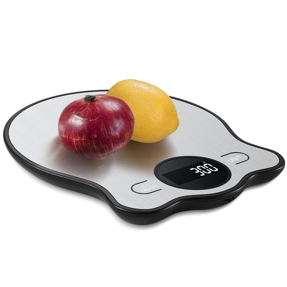 Food Scale Digital Kitchen Scale 304 Stainless Steel Scales Digital Weight Grams with LCD Display Waterproof Scale Gram Scale 5kg 11.02lb Baking Supplies