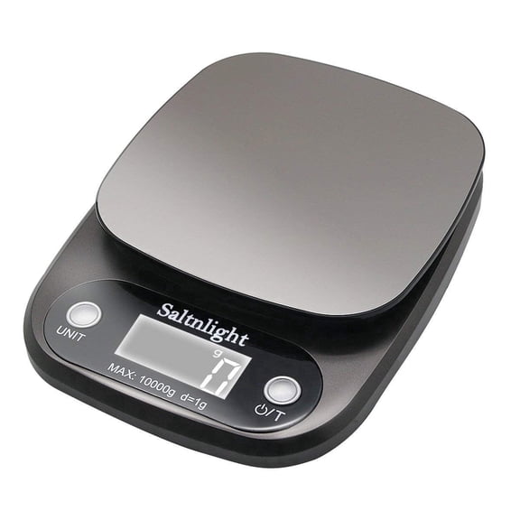Saltnlight Digital Kitchen Food Scale, 22lb Stainless Steel Food Scale with LCD Display, Grams & Ounces for Cooking, Baking & Meal Prep