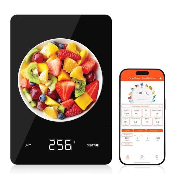 Food Scale with Nutritional Calculator, Digital Food Scales for Kitchen Scale Grams and Ounces, Smart Food Weight Scale for Weight Loss, 20 Nutrients Tracking, Diet, Calories, Meal Prep, 11lb