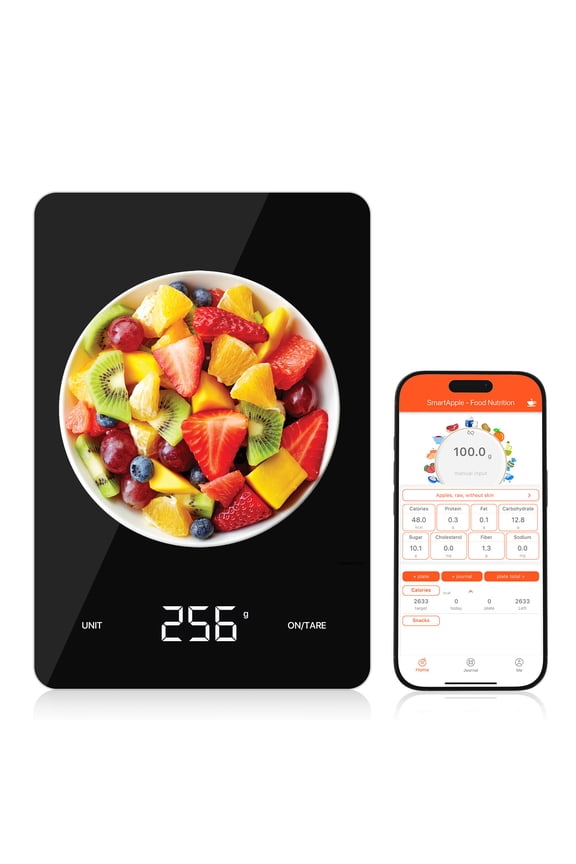 Food Scale with Nutritional Calculator, Digital Food Scales for Kitchen Scale Grams and Ounces, Smart Food Weight Scale for Weight Loss, 20 Nutrients Tracking, Diet, Calories, Meal Prep, 11lb