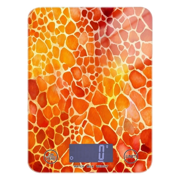 Food Scale Small Food Scale Kitchen Scale Kitchen Electronic Scale Multifunctional Digital Kitchen Scale Baking and Cooking Scale Beautiful Orange Pattern