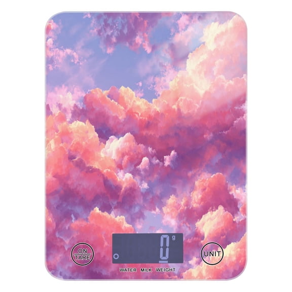 Food Scale Small Food Scale Kitchen Scale Kitchen Electronic Scale Multifunctional Digital Kitchen Scale Baking and Cooking Scale Beautiful Pink Clouds