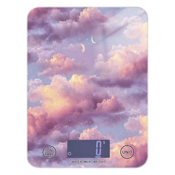 Food Scale Small Food Scale Kitchen Scale Kitchen Electronic Scale Multifunctional Digital Kitchen Scale Baking and Cooking Scale Beautiful Purple Sky