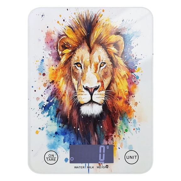 Food Scale Small Food Scale Kitchen Scale Kitchen Electronic Scale Multifunctional Digital Kitchen Scale Baking and Cooking Scale Beautiful Watercolor Lion