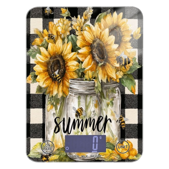 Food Scale Small Food Scale Kitchen Scale Kitchen Electronic Scale Multifunctional Digital Kitchen Scale Baking and Cooking Scale Beautiful Yellow Sunflowers