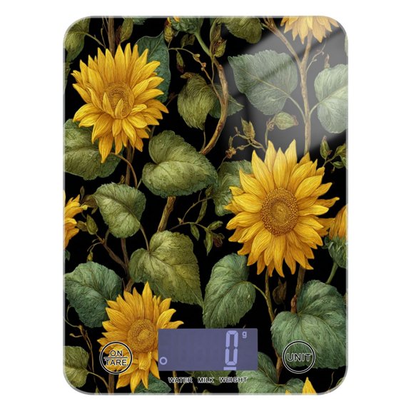 Food Scale Small Food Scale Kitchen Scale Kitchen Electronic Scale Multifunctional Digital Kitchen Scale Baking and Cooking Scale Beautiful Yellow Sunflower