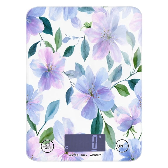 Food Scale Small Food Scale Kitchen Scale Kitchen Electronic Scale Multifunctional Digital Kitchen Scale Baking and Cooking Scale Blue White Flower Motif