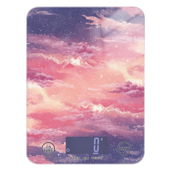 Food Scale Small Food Scale Kitchen Scale Kitchen Electronic Scale Multifunctional Digital Kitchen Scale Baking and Cooking Scale Cartoon Beautiful Pink Sky