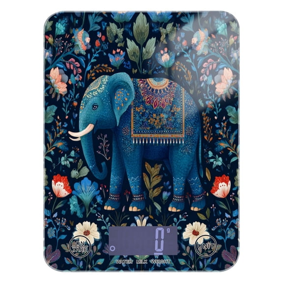 Food Scale Small Food Scale Kitchen Scale Kitchen Electronic Scale Multifunctional Digital Kitchen Scale Baking and Cooking Scale Cartoon Blue Elephant