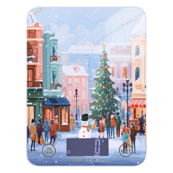 Food Scale Small Food Scale Kitchen Scale Kitchen Electronic Scale Multifunctional Digital Kitchen Scale Baking and Cooking Scale Cartoon Christmas Street
