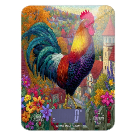 Food Scale Small Food Scale Kitchen Scale Kitchen Electronic Scale Multifunctional Digital Kitchen Scale Baking and Cooking Scale Cartoon Rooster Fence