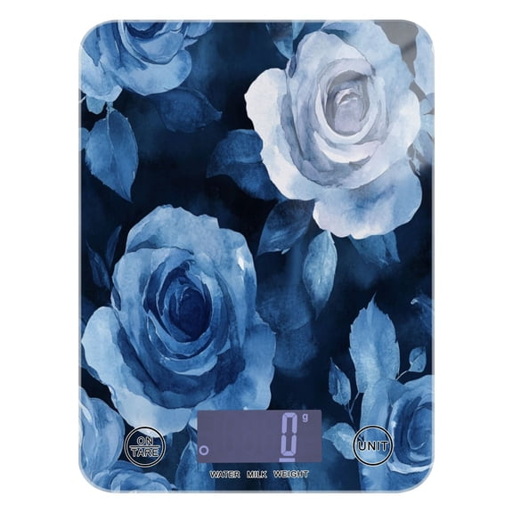Food Scale Small Food Scale Kitchen Scale Kitchen Electronic Scale Multifunctional Digital Kitchen Scale Baking and Cooking Scale Cartoon Teal Roses Seamless