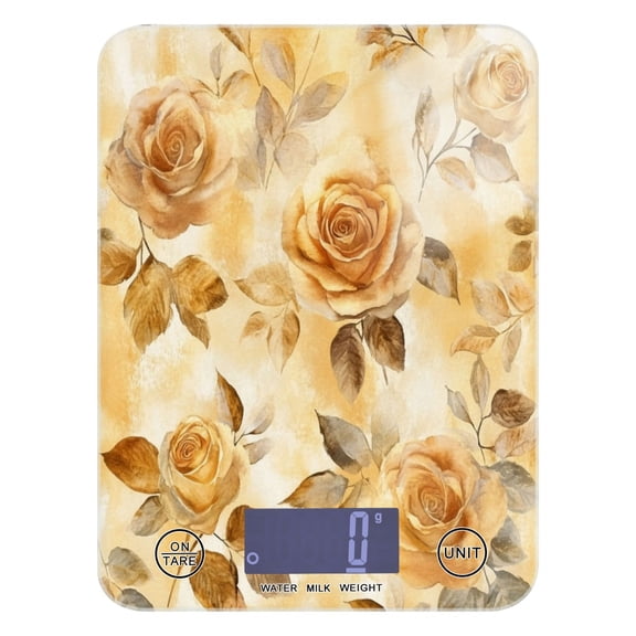 Food Scale Small Food Scale Kitchen Scale Kitchen Electronic Scale Multifunctional Digital Kitchen Scale Baking and Cooking Scale Cartoon Yellow Roses Seamless