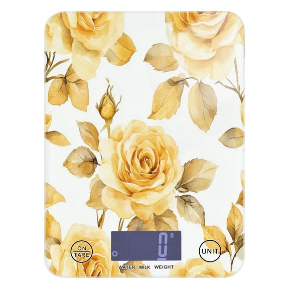 Food Scale Small Food Scale Kitchen Scale Kitchen Electronic Scale Multifunctional Digital Kitchen Scale Baking and Cooking Scale Cartoon Yellow Roses
