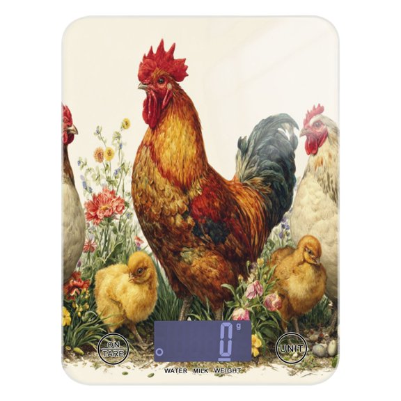 Food Scale Small Food Scale Kitchen Scale Kitchen Electronic Scale Multifunctional Digital Kitchen Scale Baking and Cooking Scale Chicken Group Flowers