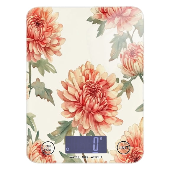 Food Scale Small Food Scale Kitchen Scale Kitchen Electronic Scale Multifunctional Digital Kitchen Scale Baking and Cooking Scale Chrysanthemum Orange