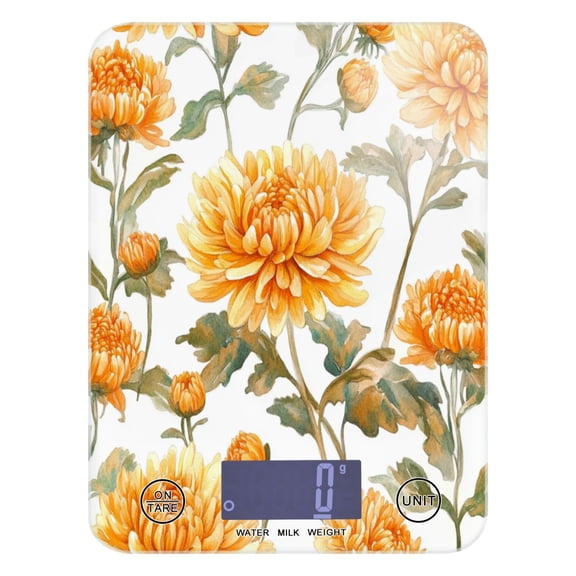 Food Scale Small Food Scale Kitchen Scale Kitchen Electronic Scale Multifunctional Digital Kitchen Scale Baking and Cooking Scale Chrysanthemums Yellow