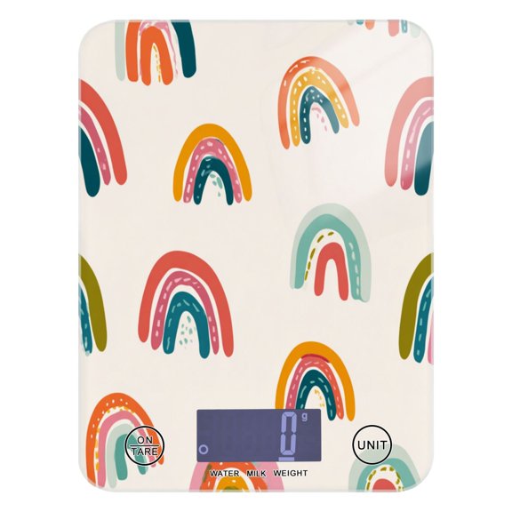 Food Scale Small Food Scale Kitchen Scale Kitchen Electronic Scale Multifunctional Digital Kitchen Scale Baking and Cooking Scale Colorful Cartoon Rainbow Pattern